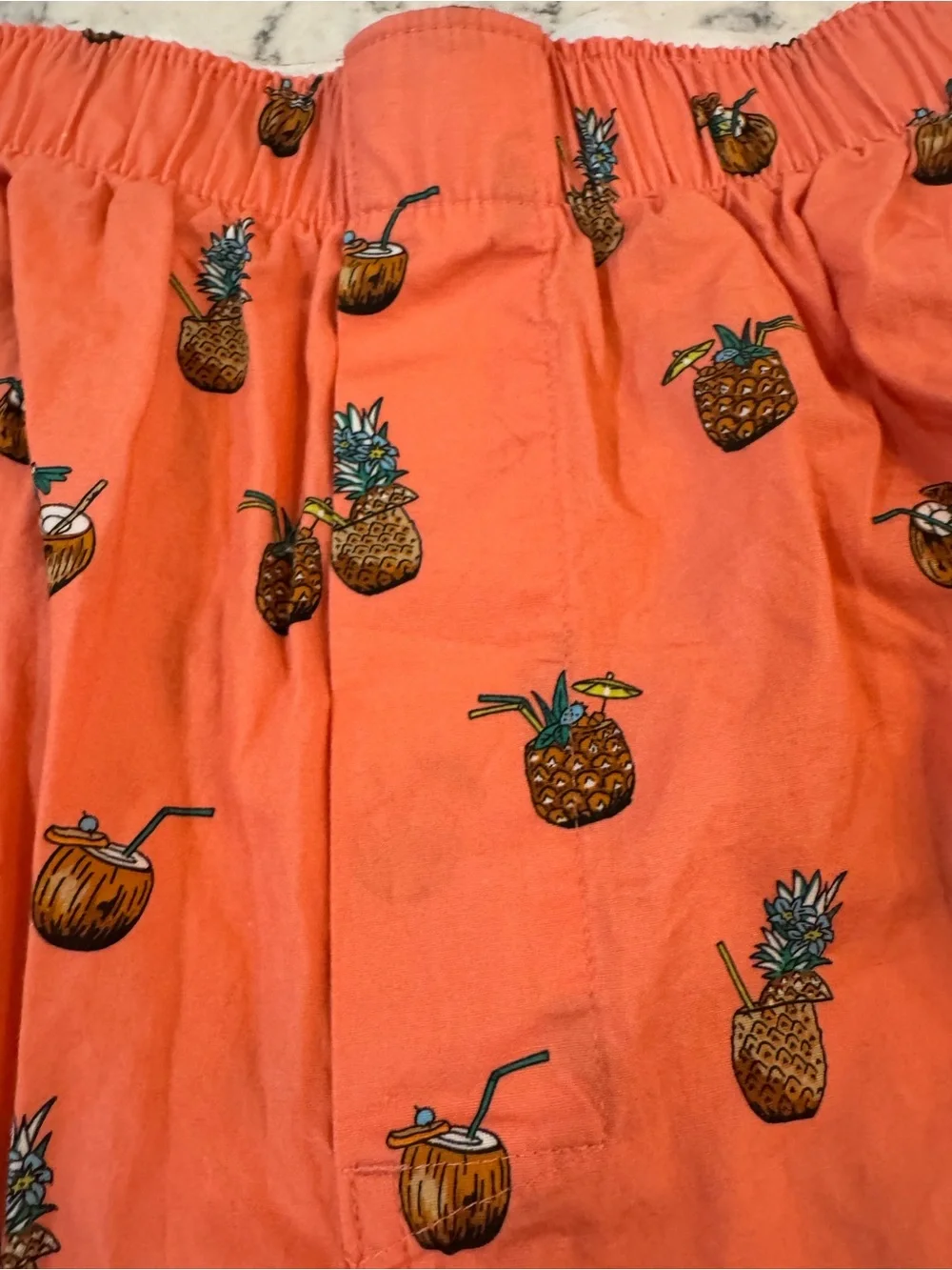 Mens J Crew Boxer Shorts Coral Pineapple Print  Size Large 36-37